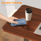 ACCVER Adjustable Overbed Table with Wheels for Hospital and Home Use, Rolling Laptop Desk and Mobile Standing Desk Portable Convenient Height, Brown