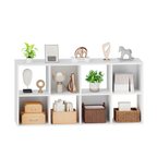 LIFERECORD 8 Cube Storage Organizer Bookshelf with 4 Removable Back Panels, Open Cube Bookcase for Living Room, Bedroom, Home Office, 47.7" L x 11.6" W x 23.2" H, White Bookcase