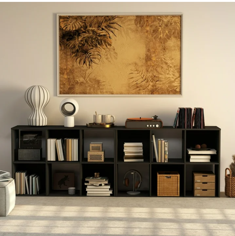 LIFERECORD 6 Cube Storage Organizer, 11x11 Cube Bookshelf with 3 Removable Back Panels, Open Cube Shelf for Living Room, Bedroom, Home Office, Kids Room, 35.9" L x 11.6" W x 23.2" H Black