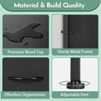 ACCVER 9-Drawer Fabric Dresser with Wood Top & Metal Frame, Closet and Chest for Bedroom, Clothes Storage Organizer, for Living Room, Apartment,Black