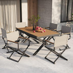 LIFERECORD Extra-Wide 2-Pack Directors Chairs, Outdoor Folding Chairs with UV-Resistant Mesh Sling for Camping, Patio, Poolside, Grey