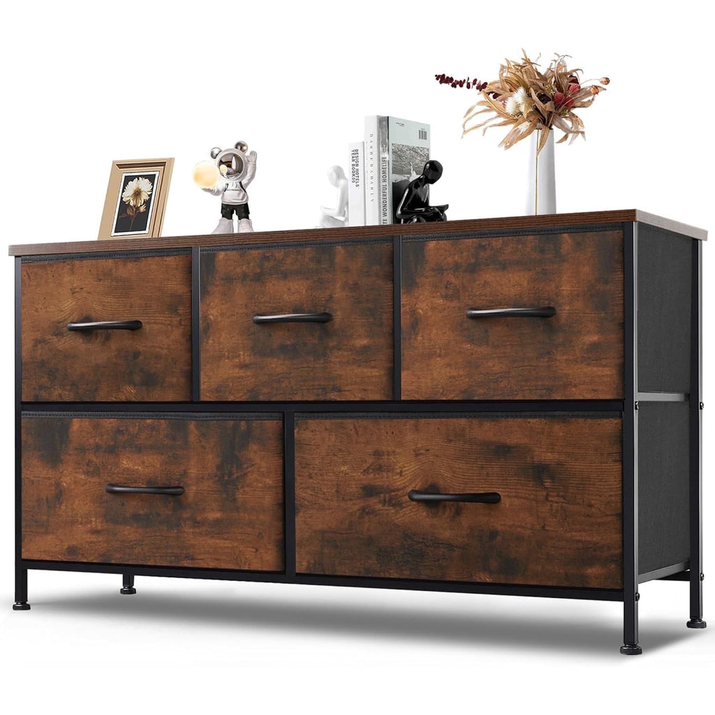 Airdown Dresser with Fabric Drawers, Multi-Purpose Nightstand and Storage Organizer for Adult and Child, Chest of Drawers for Bedroom, Closet, Living Room, Hallway