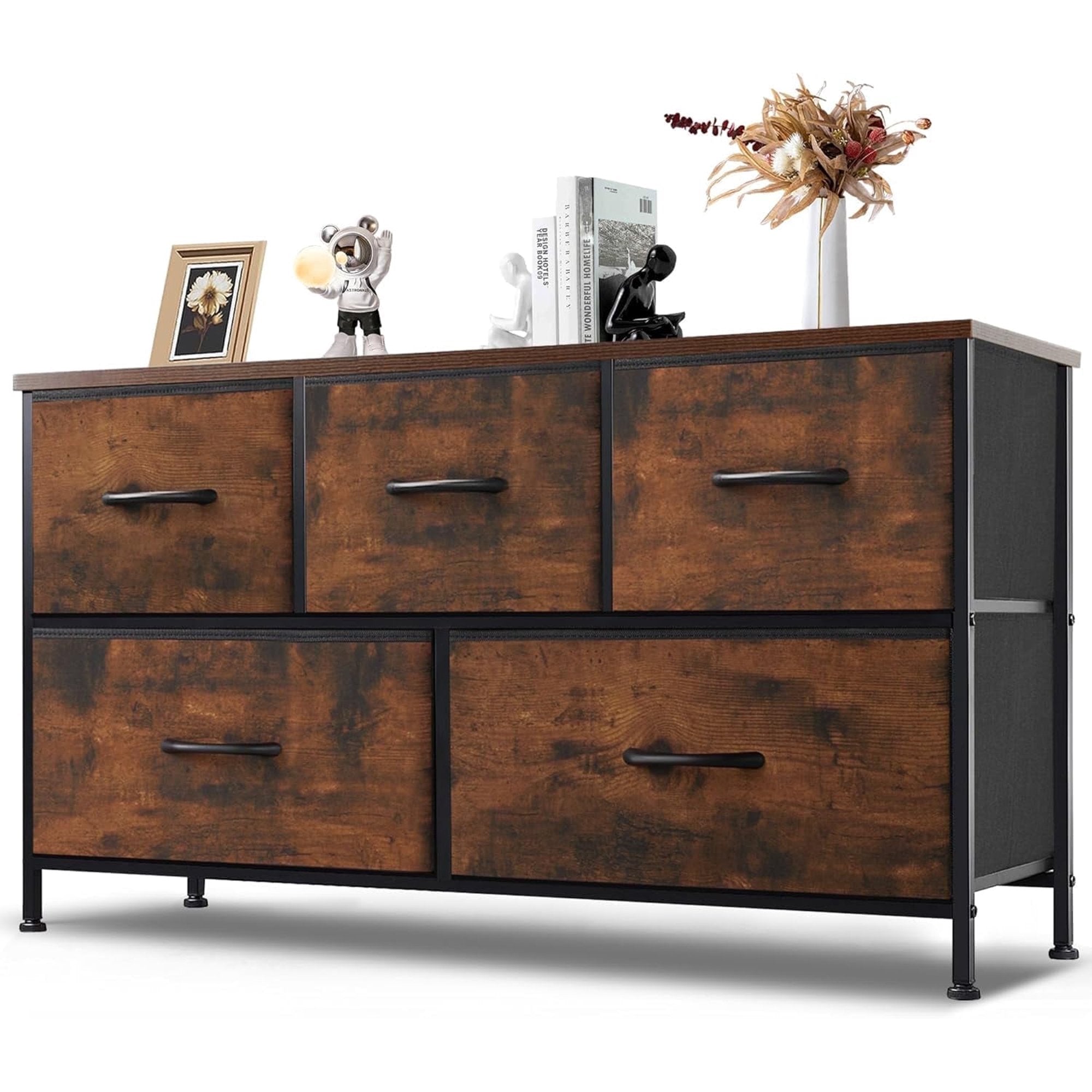 Airdown Dresser with Fabric Drawers, Multi-Purpose Nightstand and Storage Organizer for Adult and Child, Chest of Drawers for Bedroom, Closet, Living Room, Hallway