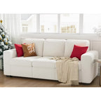 Airdown Modern 3 Seater Sofa for Living Room, Deep Seat Couch with Side Pockets
