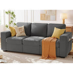 Airdown Modern 3 Seater Sofa for Living Room, Deep Seat Couch with Side Pockets