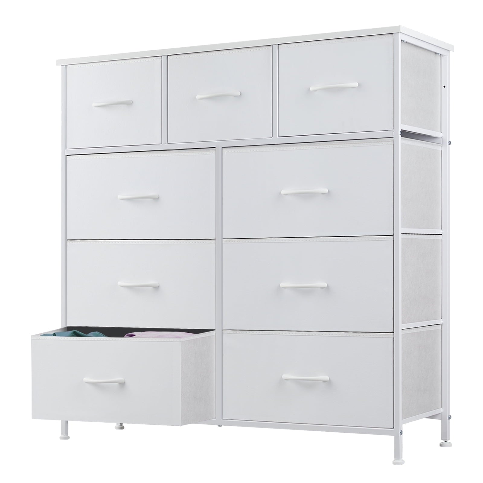 Airdown Dresser with Fabric Drawers, Multi-Purpose Nightstand and Storage Organizer for Adult and Child, Chest of Drawers for Bedroom, Closet, Living Room, Hallway
