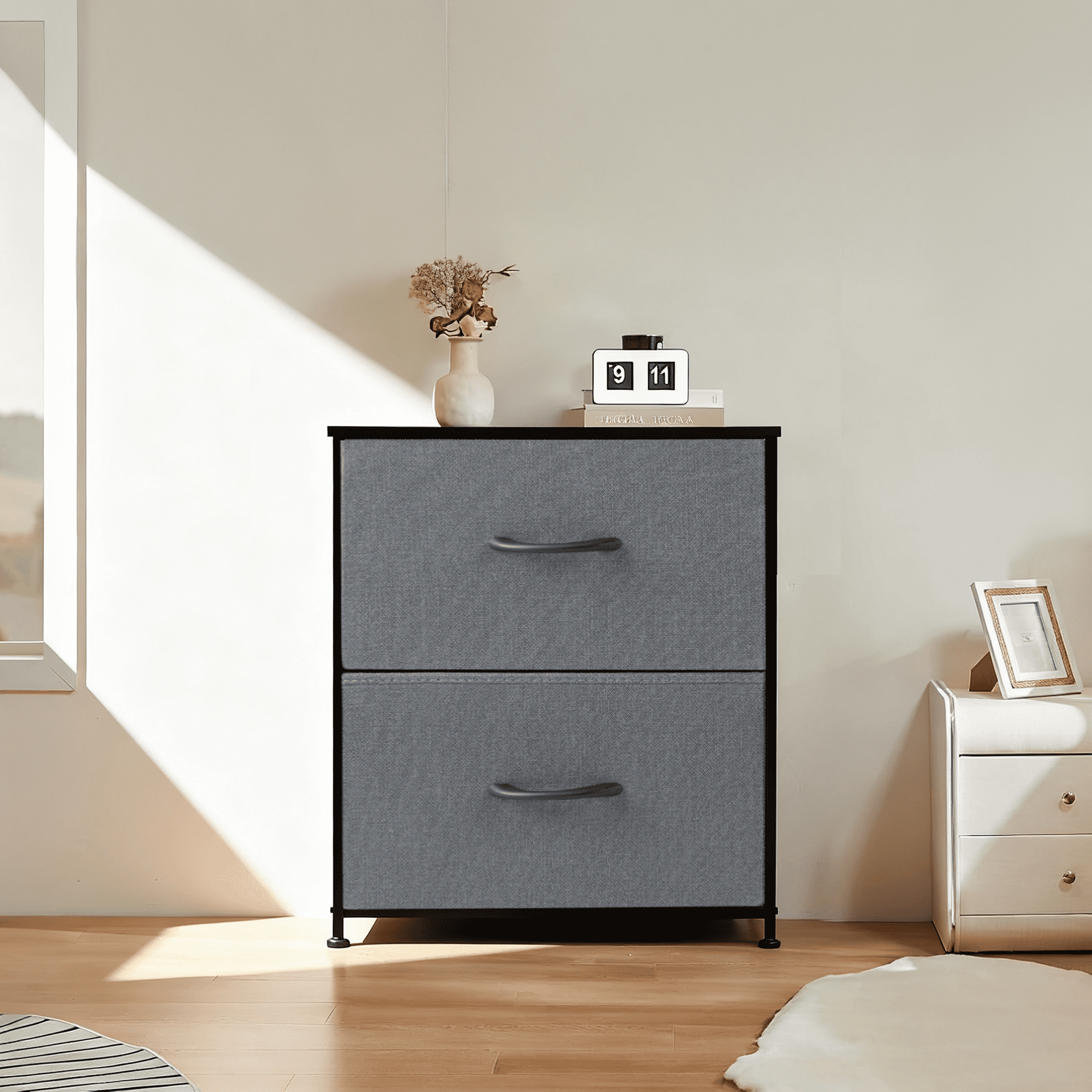 Airdown Dresser with Fabric Drawers, Multi-Purpose Nightstand and Storage Organizer for Adult and Child, Chest of Drawers for Bedroom, Closet, Living Room, Hallway