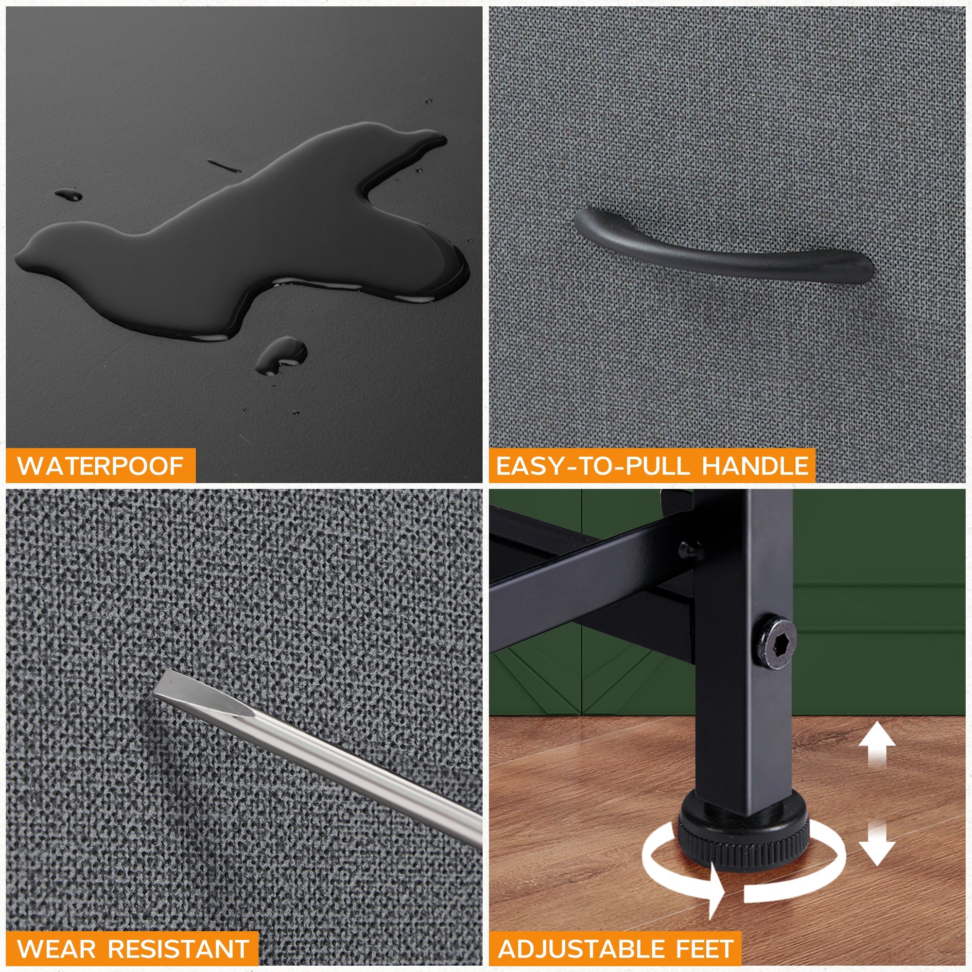 ACCVER Dresser for Bedroom 4 Storage drawer, Fabric Closet Chests Organizer Tower with Wooden Top Metal Frame for Living Room Hallway Entryway