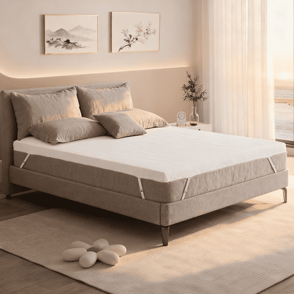 Airdown Mattress Topper - 3 Inch Memory Foam Bed Topper with Removable & Washable Cover for Pressure Relief & Comfort, CertiPUR-US Certified