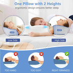 Cervical Pillow with Contoured Memory Foam Cover for Side and Stomach Sleepers