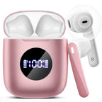 Wireless Headphones with 40Hrs Battery Life, Deep Bass, Wireless Charging Case, LED Display, Waterproof Mic - For Phone, Tablet, TV
