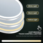 ACCVER 21"x64" Full Length Standing Mirror w/LED Lights - 3 Color Modes, Durable Aluminum Frame & Tempered Glass, Lean-to or Wall Mount for Bedroom/Dressing Room/Living Room, Arched