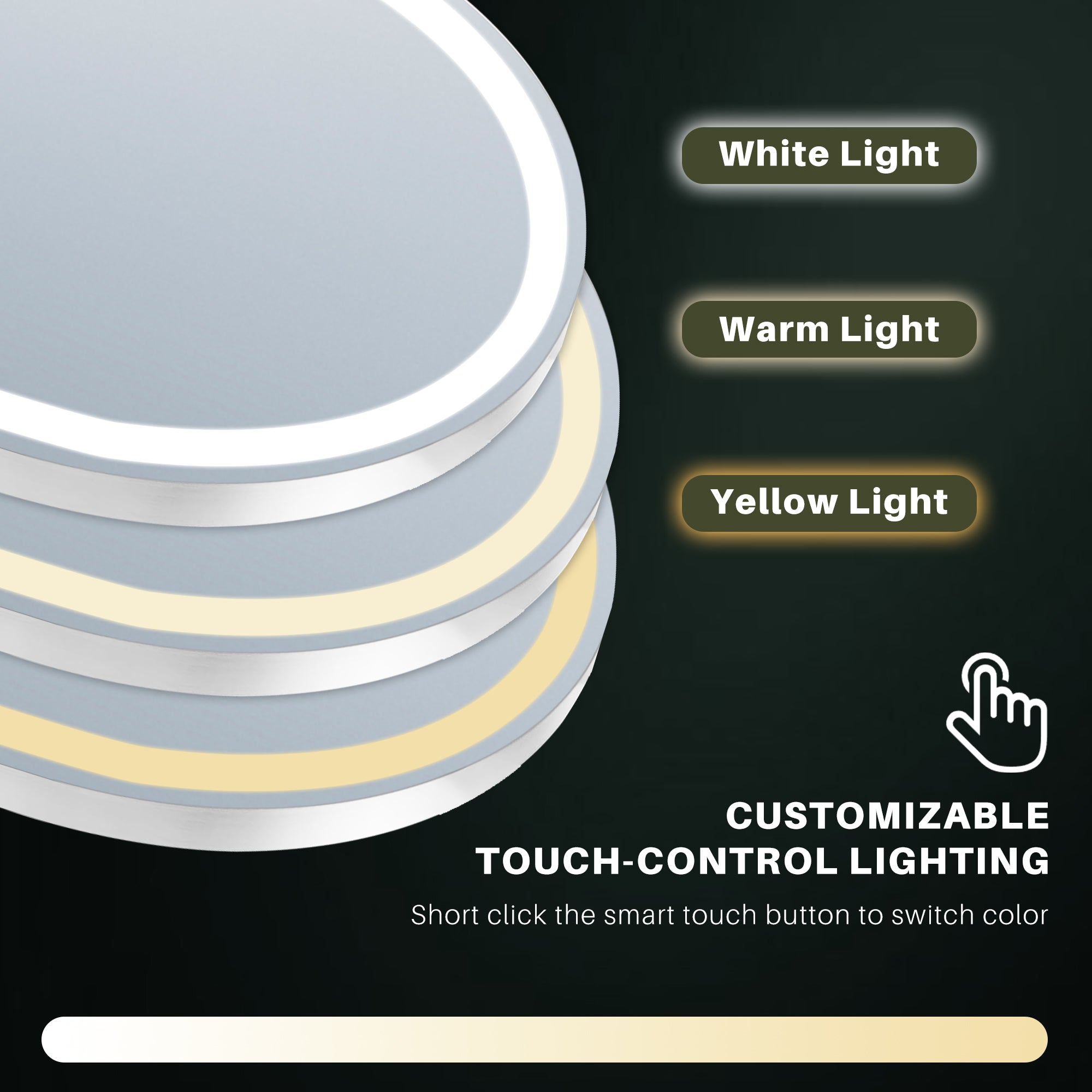 ACCVER 16"x60" Full Length Standing Mirror w/LED Lights - 3 Color Modes, Durable Aluminum Frame & Tempered Glass, Lean-to or Wall Mount for Bedroom/Dressing Room/Living Room, Arched