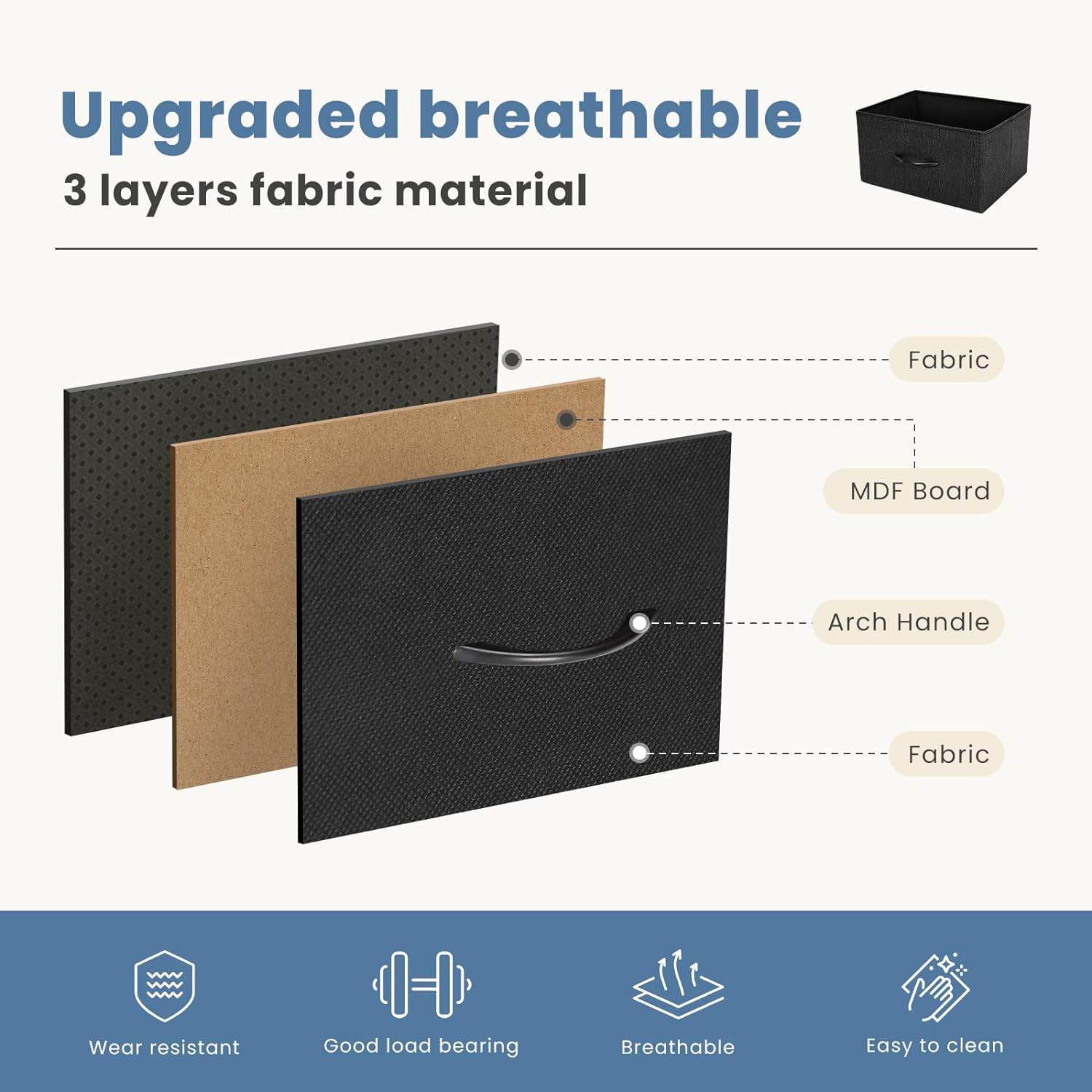 My Depot Dresser with 5 Fabric Drawers 
Upgraded Breathable