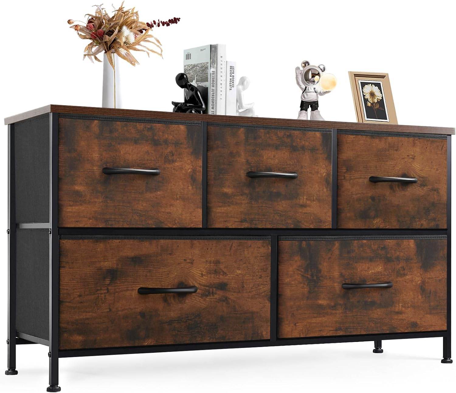 My Depot Dresser with 5 Fabric Drawers 
Brown
SPMD-CAB-5BC-RUST