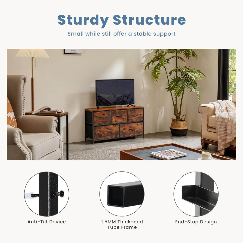 My Depot Dresser with 5 Fabric Drawers
Sturdy Structure