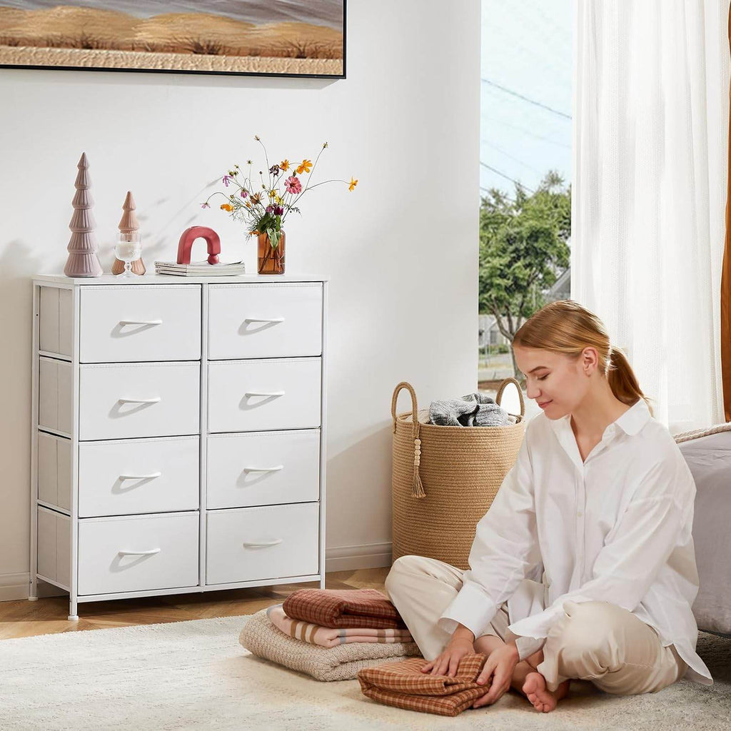 My Depot Bedroom Dresser with 8 Fabric Drawers 
White
SPMD-CAB-8BC-WT
