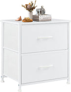 My Depot Nightstand with 2 Fabric Drawers 
White
SPMD-CAB-2BC-WT