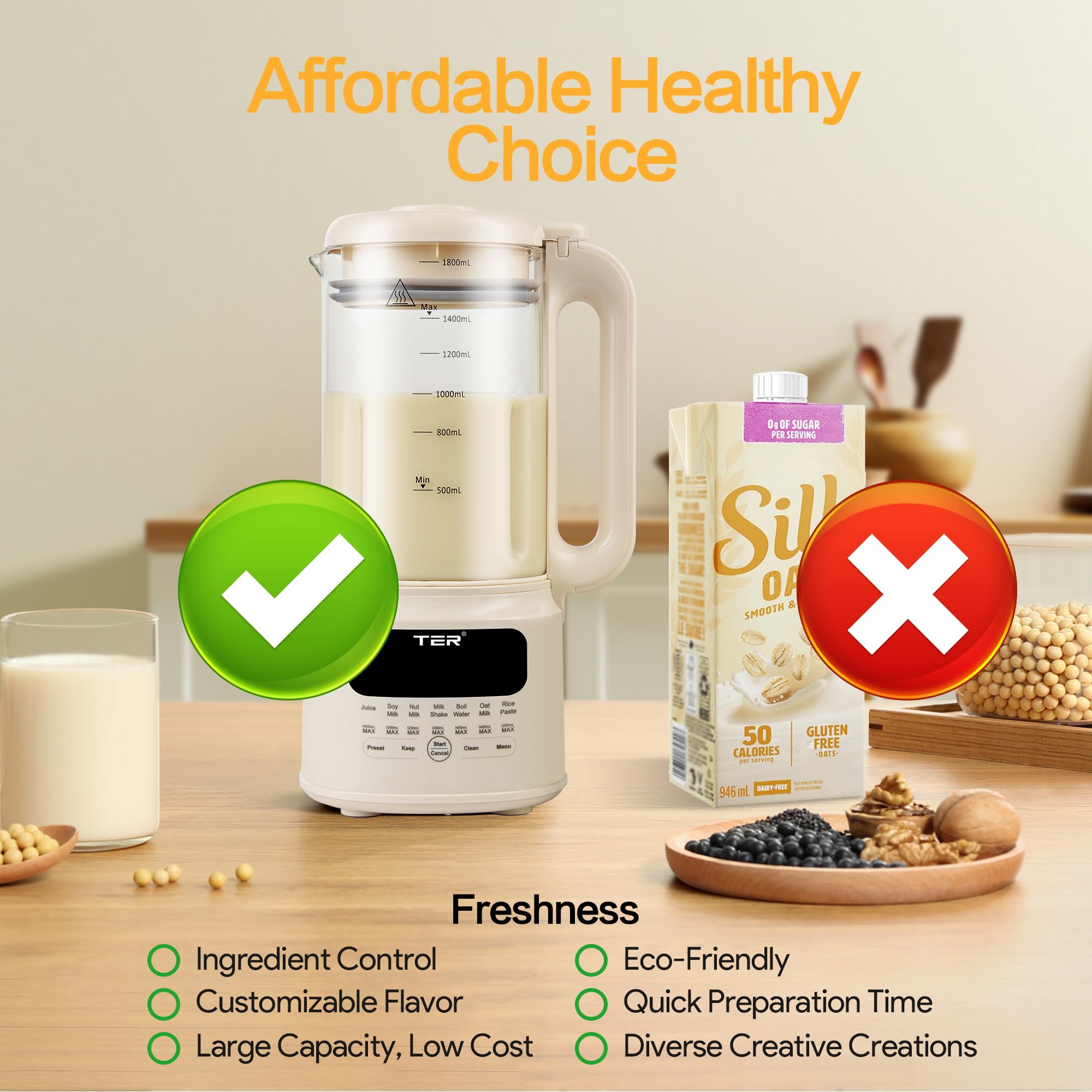 MyDepot 10 in 1 Nut Milk Maker
Affordable Healthy
Choice