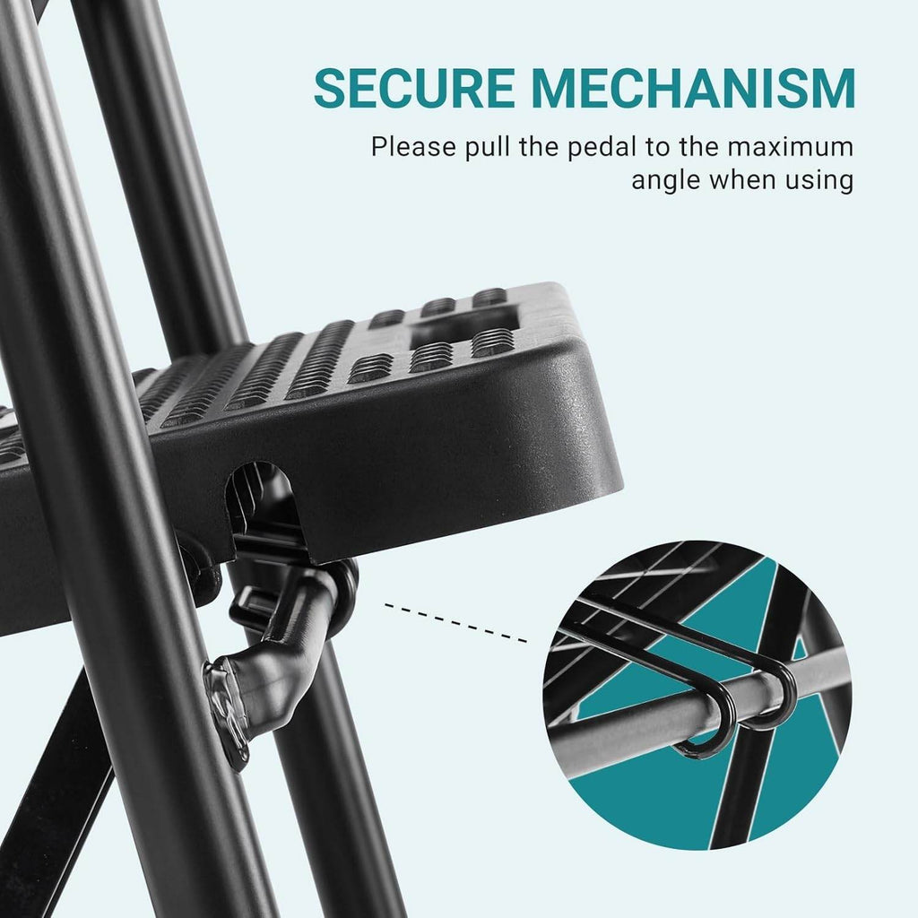 MyDepot 2 Step Ladder Portable Foldable Footrest 
SECURE MECHANISM