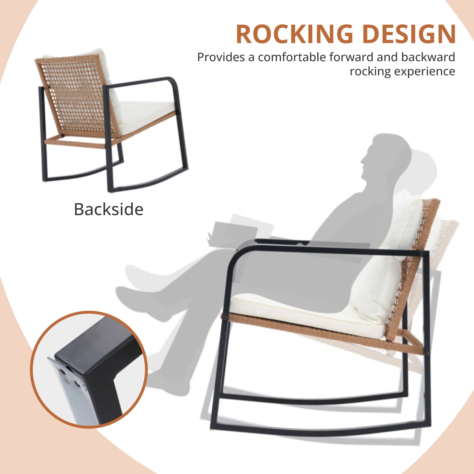 MyDepot 3 Pieces Rocking Bistro Set
ROCKING DESIGN