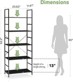 Shelf 5-Tier Modern Industrial Corner Storage Rack with Steel Shelves for Bedroom, Living Room, Kitchen or Home Office