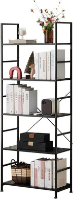 Shelf 5-Tier Modern Industrial Corner Storage Rack with Steel Shelves for Bedroom, Living Room, Kitchen or Home Office