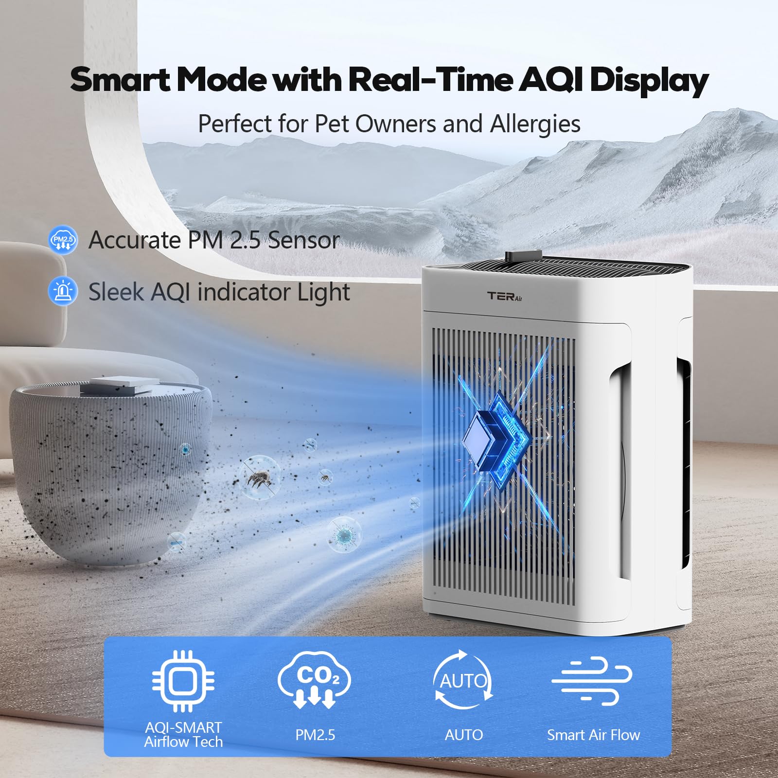 MyDepot Air Purifier
Smart Mode with Real-Time AQI Display