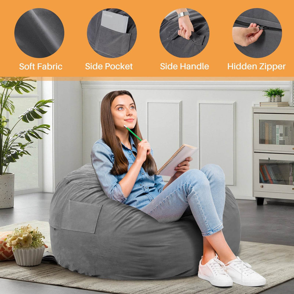 Bean Bag Sofa with Soft Removable Cover, Extra Large Comfortable Round Shape for Living Room Bedroom College Dormitory