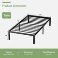 Bed Frame Heavy-Duty Metal Platform Frame with Storage Space Sturdy Steel Slats Support No Box Spring Required
