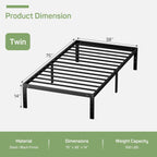 Bed Frame Heavy-Duty Metal Platform Frame with Storage Space Sturdy Steel Slats Support No Box Spring Required