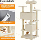 Cat Climbing Frame 54 Inch Cat Tower for Indoor Cats with Scratching Post, Cat Playhouse, Large Cat Condo