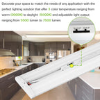 Ceiling Lights 4FT Ultra Slim LED Wraparound Light with 3 Wattages/3 Lumens/3 CCT Selectable,55W/65W/75W,5500lm/6500lm/7500lm,3000K/4000K/5000K 4 Foot Flush Mount Ceiling Light for Office Kitchen,ETL,4 Pack