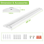 Ceiling Lights 4FT Ultra Slim LED Wraparound Light with 3 Wattages/3 Lumens/3 CCT Selectable,55W/65W/75W,5500lm/6500lm/7500lm,3000K/4000K/5000K 4 Foot Flush Mount Ceiling Light for Office Kitchen,ETL,4 Pack