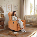 Swivel Recliner with Oversized Footrest, High Back, Deep Cushioned Seat for Living Room