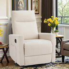 Swivel Recliner with Oversized Footrest, High Back, Deep Cushioned Seat for Living Room