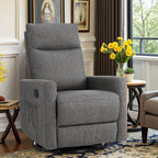 Swivel Recliner with Oversized Footrest, High Back, Deep Cushioned Seat for Living Room