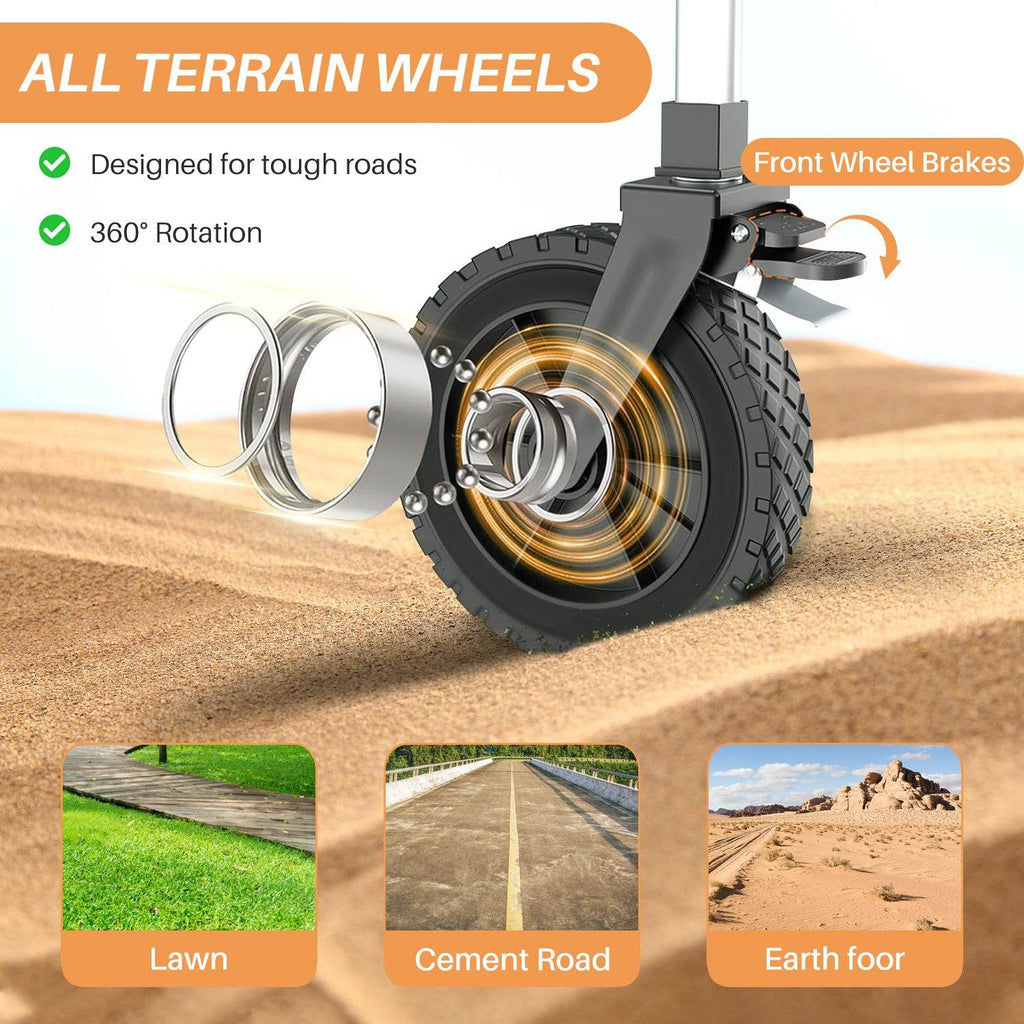 Collapsible Foldable Wagon Cart, Large Capacity Garden Beach Cart with All-Terrain Wheels, Heavy Duty Utility Grocery Wagon with Drink Holders for Shopping Sports Camping