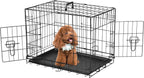 MyDepot Dog Cage with Divider Leak-proof Tray, Double Door Wire Dog Cage, Foldable and Portable, Suitable for Indoor and Outdoor Travel - My Depot