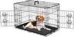 MyDepot Dog Cage with Divider Leak-proof Tray, Double Door Wire Dog Cage, Foldable and Portable, Suitable for Indoor and Outdoor Travel - My Depot