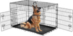 MyDepot Dog Cage with Divider Leak-proof Tray, Double Door Wire Dog Cage, Foldable and Portable, Suitable for Indoor and Outdoor Travel - My Depot