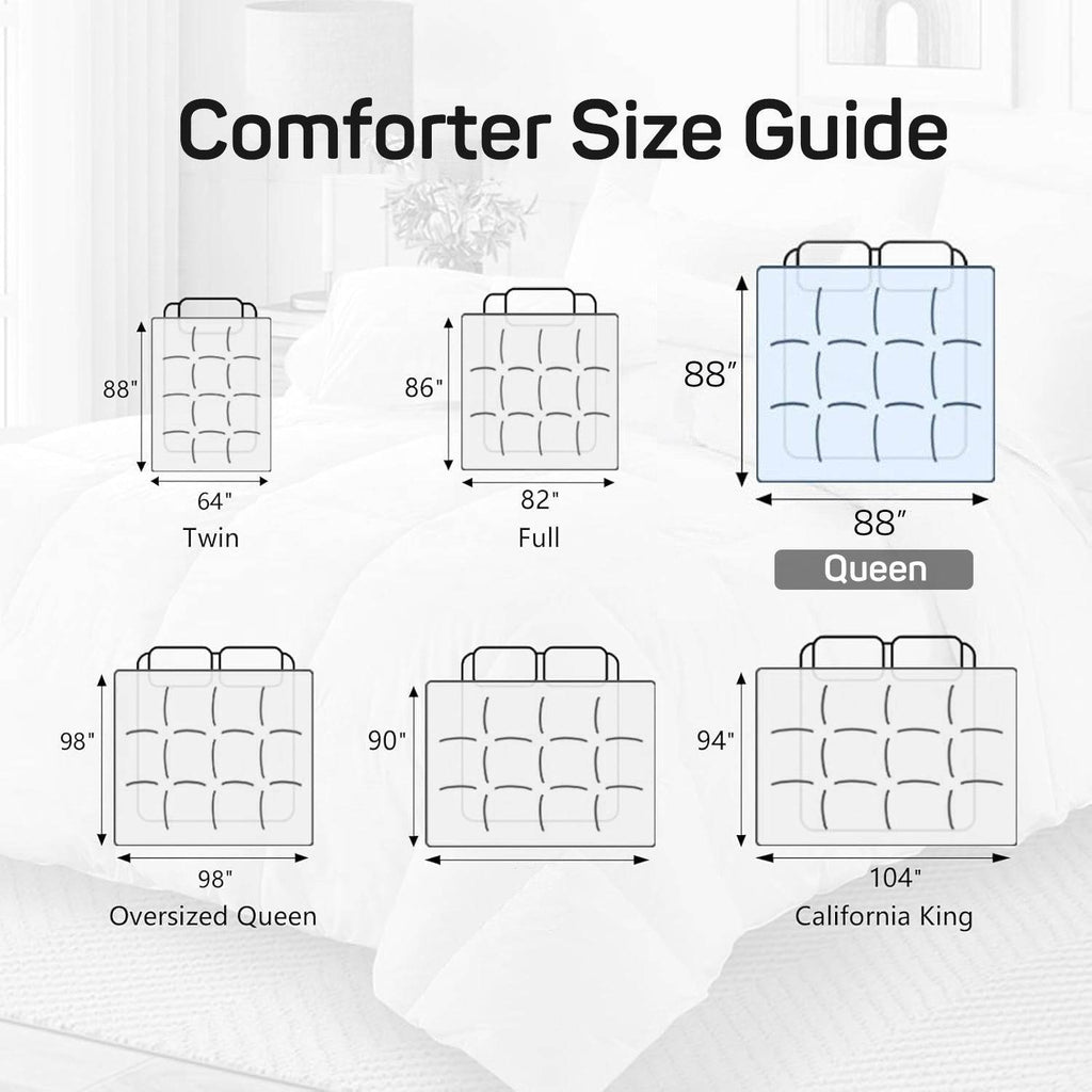 MyDepot Duvet Soft 
Comforter Size Guide