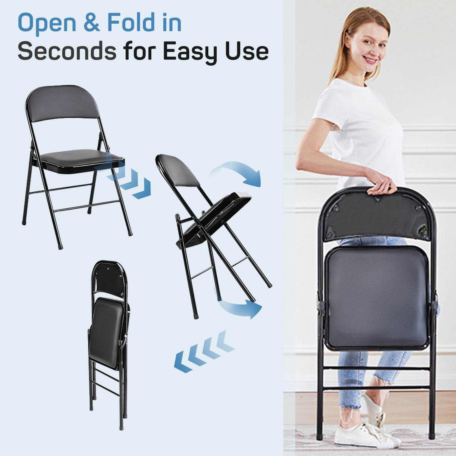 MyDepot Folding Chair 
Open & Fold inSeconds for Easy Use