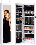 Jewelry Cabinet with Full-Length Mirror 47.2 Inches Large Storage Lockable