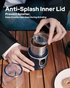 Cordless Coffee Grinder Electric, Coffee Bean Grinder with USB Rechargeable, Espresso Grinder with 304 Stainless Steel Blade, 85 Grinds Per Charge, Spice Grinder, for Home, Travel, Camping - Blue