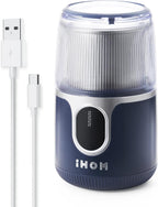 Cordless Coffee Grinder Electric, Coffee Bean Grinder with USB Rechargeable, Espresso Grinder with 304 Stainless Steel Blade, 85 Grinds Per Charge, Spice Grinder, for Home, Travel, Camping - Blue