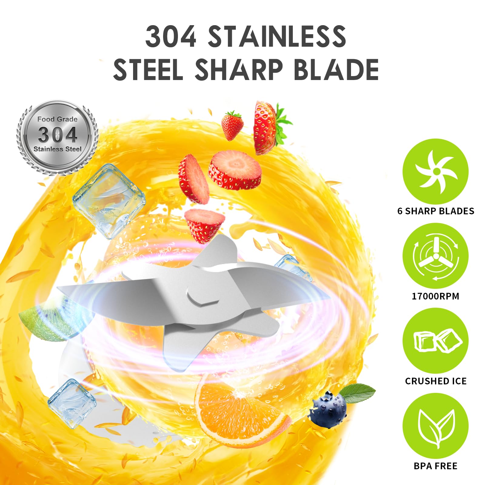 Ice Shaver Portable Blender 2 in 1 for Milkshakes and Smoothies, Cordless Electric, Rechargeable