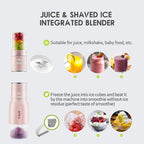 Ice Shaver Portable Blender 2 in 1 for Milkshakes and Smoothies, Cordless Electric, Rechargeable