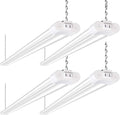 LED lamp with Power Cord and On/Off Switch 4 Pack 4FT LED Shop Light Linkable, 4400lm, 42w(250w Equivalent), 5000K Utility Shop Lights, Hanging or Flush Mount