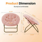Lounge Chair Modern Style Foldable With Soft and Comfortable Faux Fur Thick Cushion Suitable for Bedroom Home